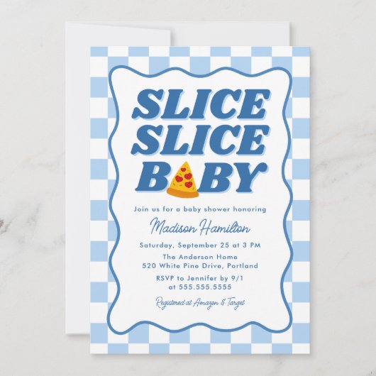 Slice Slice Baby Italian Pizza Baby Shower 招待状 (正面)