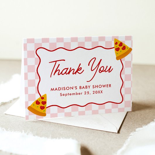 Slice Slice Baby Pizza Baby Shower サンキューカード