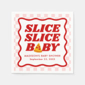Slice Slice Baby Pizza Baby Shower スタンダードカクテルナプキン (正面)