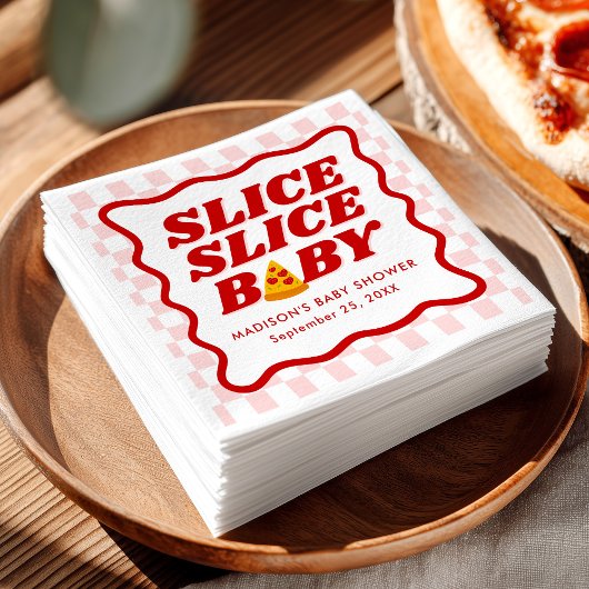 Slice Slice Baby Pizza Baby Shower スタンダードカクテルナプキン