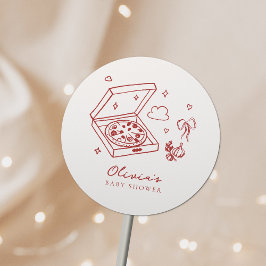 Slice Slice Baby Pizza Baby Shower ラウンドシール