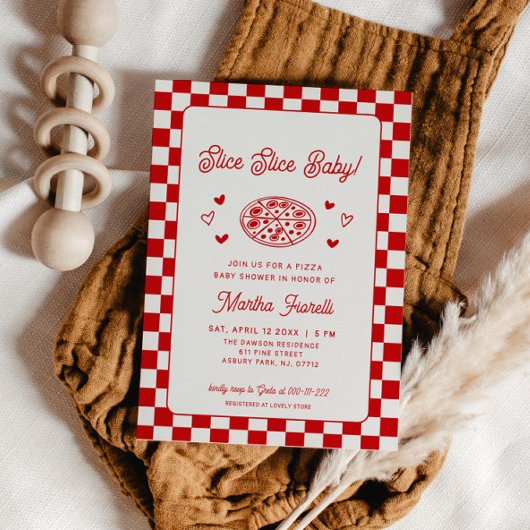 Slice Slice Baby Pizza Baby Shower 招待状