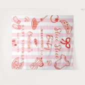 Slice Slice Baby Pizza Baby Shower Backdrop タペストリー (正面(横))