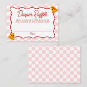 Slice Slice Baby Pizza Baby Shower Diaper Raffle エンクロージャーカード (正面/裏面)