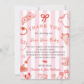 Slice Slice Baby Pizza Baby Shower Thank you Card 招待状 (正面)