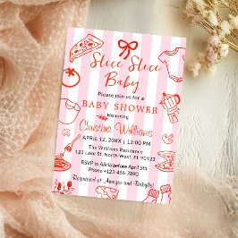 Slice Slice Baby Pizza Shower Invitation 招待状