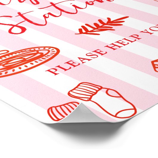 Slice Slice Baby Pizza Station Sign ポスター (角)