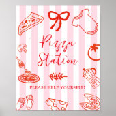 Slice Slice Baby Pizza Station Sign ポスター (正面)