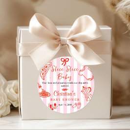 Slice Slice Baby Shower Thank you  ラウンドシール