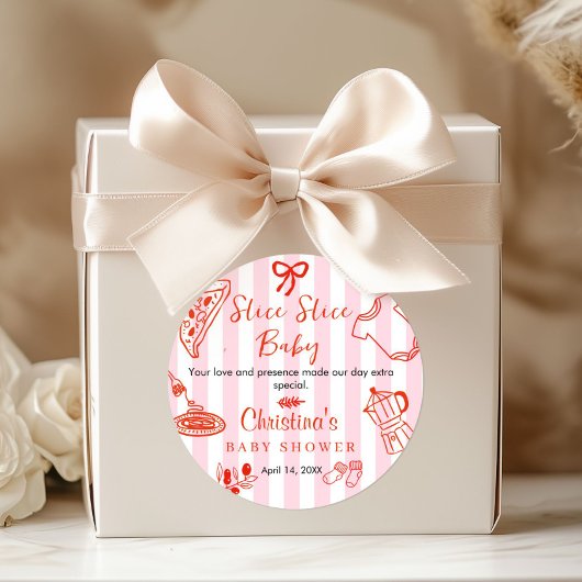 Slice Slice Baby Shower Thank you  ラウンドシール