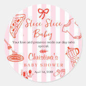 Slice Slice Baby Shower Thank you  ラウンドシール (正面)