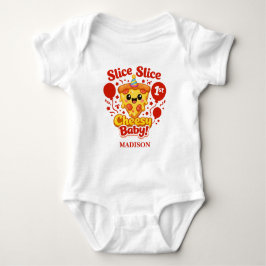 Slice Slice Cheesy Baby Pizza 1st Birthday ベビーボディスーツ