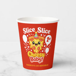 Slice Slice Cheesy Baby Pizza 1st Birthday 紙コップ