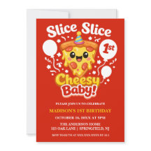 Slice Slice Cheesy Baby Pizza 1st Birthday Photo