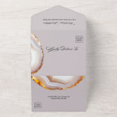Sliced Agate Abstract Wedding  オールインワン招待状 (外側)