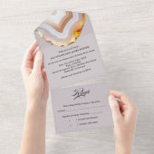 Sliced Agate Abstract Wedding オールインワン招待状 (貼ってはがせる)