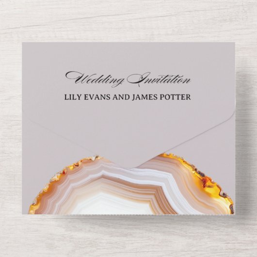 Sliced Agate Abstract Wedding  オールインワン招待状 (裏面)