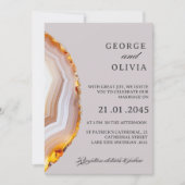 Sliced Agate Abstract Wedding 招待状 (正面)