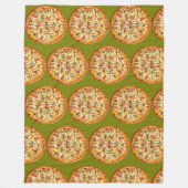 Sliced Pizza フリースブランケット (正面)