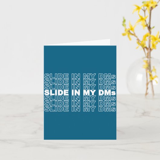 Slide In Into My Dms Funny Jersey Shore Quote Soci カード (黄色い花)