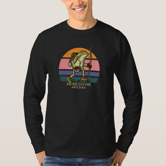 Slide Rock State Park Arizona Hiking Frog Walking  Tシャツ (正面)