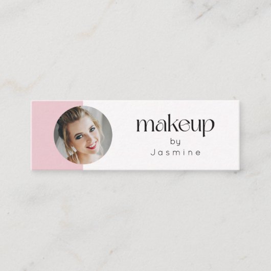 Slim Pink White Beauty Professional MUA Photo Qr スキニー名刺 (正面)