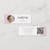 Slim Pink White Beauty Professional MUA Photo Qr スキニー名刺 (正面/裏面)
