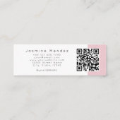 Slim Pink White Beauty Professional MUA Photo Qr スキニー名刺 (裏面)