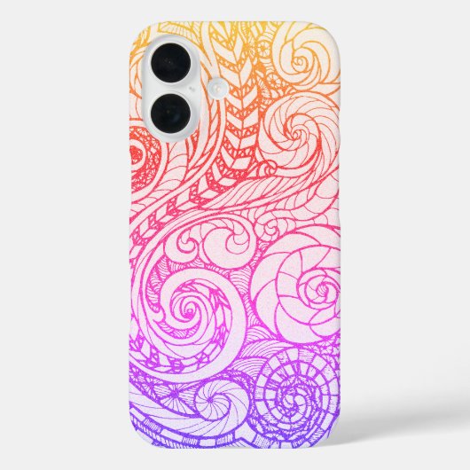 Slim Rainbow Doodle iPhone 16 Case Case-Mate iPhoneケース (裏面)