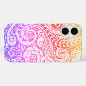 Slim Rainbow Doodle iPhone 16 Case Case-Mate iPhoneケース (裏面 (横))