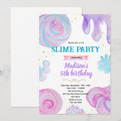 Slime Birthday party invitation 招待状 (正面/裏面)