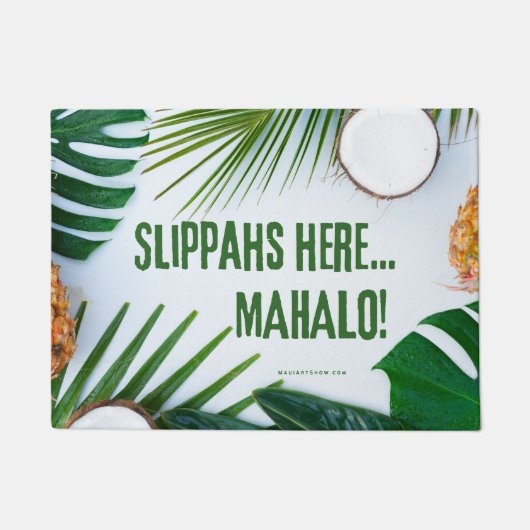 SLIPPAHS HERE MAHALO - スリッパ - ドアマット ラグ (正面)