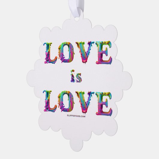 Slipperyジョーの愛は愛スプレー絵を描ゲイプライドc オーナメントカード (左)