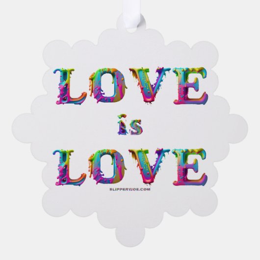 Slipperyジョーの愛は愛スプレー絵を描ゲイプライドc オーナメントカード (裏面)