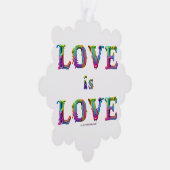 Slipperyジョーの愛は愛スプレー絵を描ゲイプライドc オーナメントカード (右)