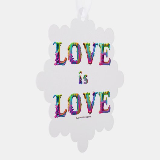 Slipperyジョーの愛は愛スプレー絵を描ゲイプライドc オーナメントカード (右)