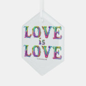 Slipperyジョーの愛は愛スプレー絵を描ゲイプライドc ガラスオーナメント (正面左)