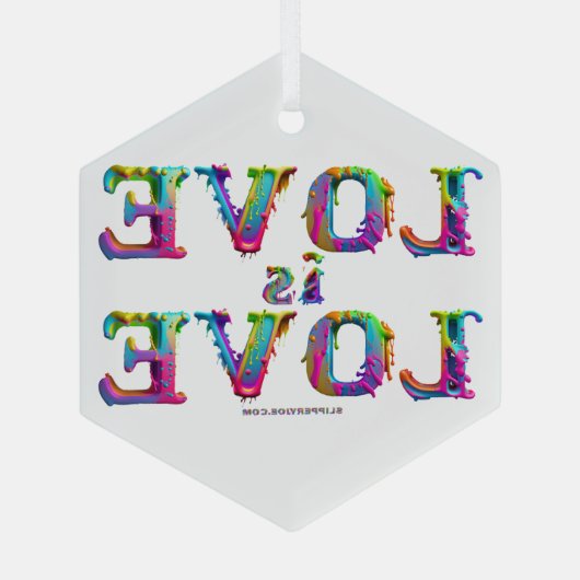 Slipperyジョーの愛は愛スプレー絵を描ゲイプライドc ガラスオーナメント (裏面)