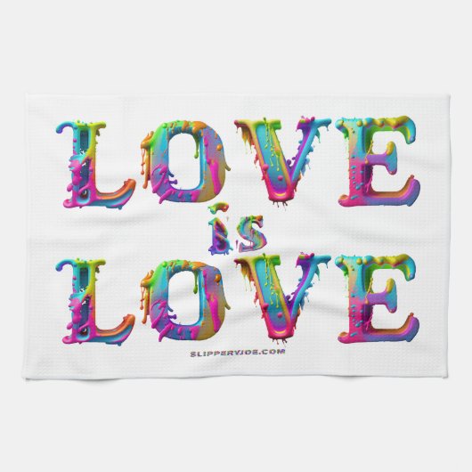 Slipperyジョーの愛は愛スプレー絵を描ゲイプライドc キッチンタオル (横)