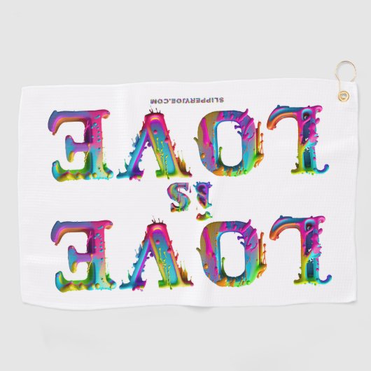 Slipperyジョーの愛は愛スプレー絵を描ゲイプライドc ゴルフタオル (横)