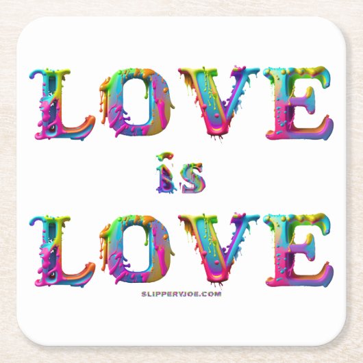 Slipperyジョーの愛は愛スプレー絵を描ゲイプライドc スクエアペーパーコースター (正面)