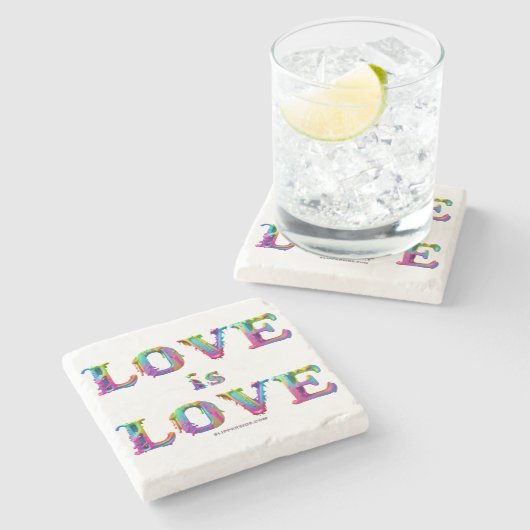 Slipperyジョーの愛は愛スプレー絵を描ゲイプライドc ストーンコースター (横)