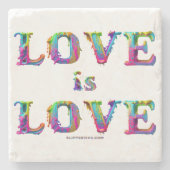 Slipperyジョーの愛は愛スプレー絵を描ゲイプライドc ストーンコースター (正面)