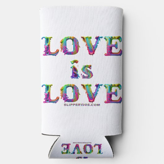 Slipperyジョーの愛は愛スプレー絵を描ゲイプライドc スリム缶クーラー (裏面)