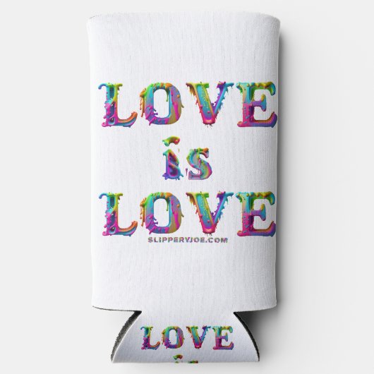 Slipperyジョーの愛は愛スプレー絵を描ゲイプライドc スリム缶クーラー (正面)