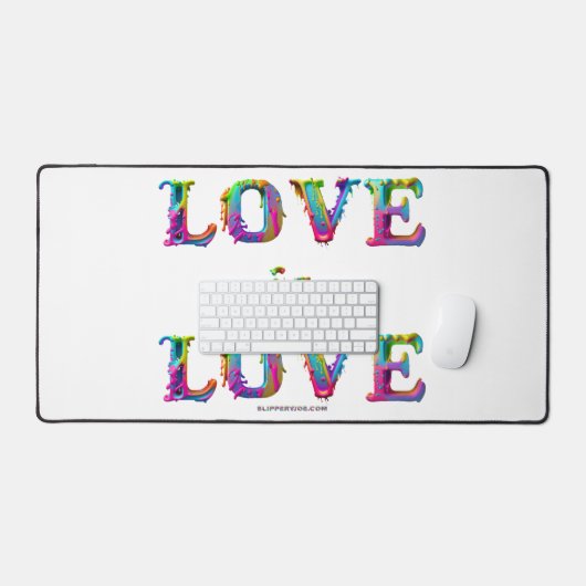 Slipperyジョーの愛は愛スプレー絵を描ゲイプライドc デスクマット (キーボード&マウス)