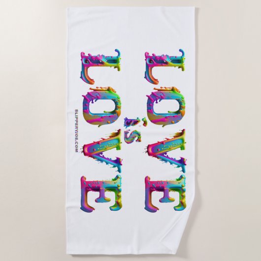 Slipperyジョーの愛は愛スプレー絵を描ゲイプライドc ビーチタオル (正面)