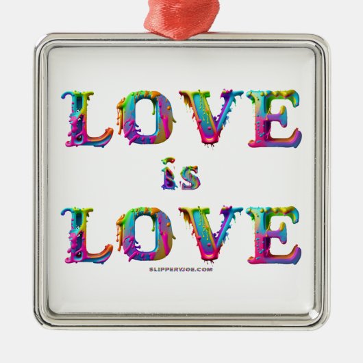 Slipperyジョーの愛は愛スプレー絵を描ゲイプライドc メタルオーナメント (正面)
