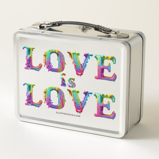 Slipperyジョーの愛は愛スプレー絵を描ゲイプライドc メタルランチボックス (裏面)