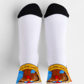 SlipperyJoeのかわいいカートゥーン風サンクスギビングデザイン ソックス (上部)